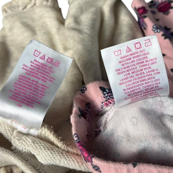 Garanimals Baby Girl Pants 2pc Lot Size 0-3M Pink Floral & Oatmeal - Picture 4 of 10